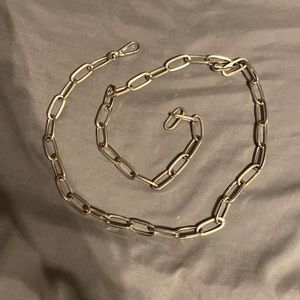 Faux silver chain belt